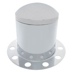 UP10221-Chrome Dome Rear Axle Cover 3PC Kit For 33mm Nut Cover - Steel/Aluminum Wheel (10 Holes)
