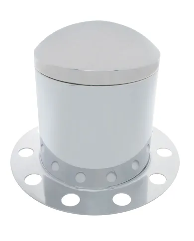 UP10221-Chrome Dome Rear Axle Cover 3PC Kit For 33mm Nut Cover - Steel/Aluminum Wheel (10 Holes)