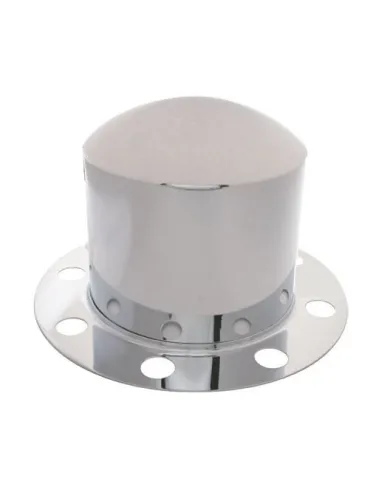UP10222-Chrome Dome Rear Axle Cover 2PC Kit For 33mm Nut Cover - Steel/Aluminum Wheel (8 Hole)