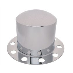 UP10223-Chrome Dome Rear Axle Cover 2PC Kit For 33mm Nut Cover - Steel/Aluminum Wheel (10 Hole)