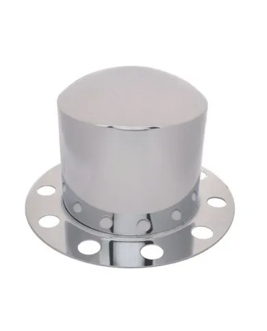 UP10223-Chrome Dome Rear Axle Cover 2PC Kit For 33mm Nut Cover - Steel/Aluminum Wheel (10 Hole)