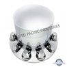 UP10239-Chrome Plastic Extra Tall Rear Axle Cover With 33mm Thread-On Nut Covers