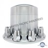 UP10239-Chrome Plastic Extra Tall Rear Axle Cover With 33mm Thread-On Nut Covers