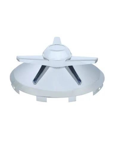 UP10247-Universal Chrome Front Hubcap With 3 Extra Large Bar Straight Spinner - 7/16" Lip