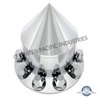 UP10249-Spike Rear Axle Cover  With 33mm Flat Top Thread-On Nut Covers - Chrome