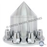 UP10249-Spike Rear Axle Cover  With 33mm Flat Top Thread-On Nut Covers - Chrome