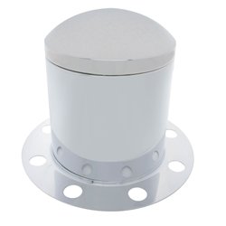 UP10250-Chrome Dome Rear Axle Cover 3PC Kit For 33mm Nut Cover - Steel/Aluminum Wheel (8 Holes)