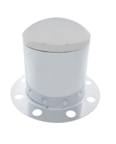 UP10250-Chrome Dome Rear Axle Cover 3PC Kit For 33mm Nut Cover - Steel/Aluminum Wheel (8 Holes)