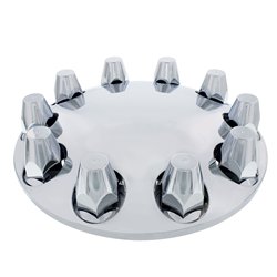 UP10253-Moon Front Axle Cover With 33mm Thread-On Nut Cover - Chrome