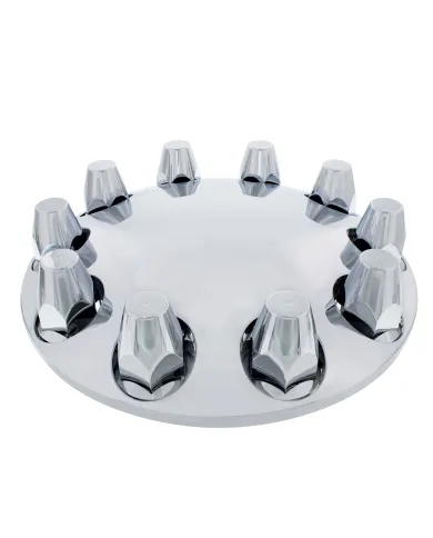 UP10253-Moon Front Axle Cover With 33mm Thread-On Nut Cover - Chrome