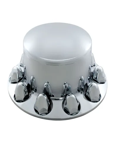 UP10256-Dome Rear Axle Cover With 1-1/2"  Push-On Standard Nut Covers - Chrome
