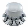 UP10256-Dome Rear Axle Cover With 1-1/2"  Push-On Standard Nut Covers - Chrome