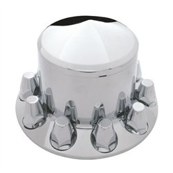 UP10261-Pointed Rear Axle Cover With 33mm Standard Thread-On Nut Covers - Chrome