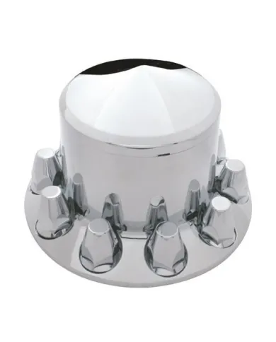 UP10261-Pointed Rear Axle Cover With 33mm Standard Thread-On Nut Covers - Chrome