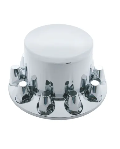 UP10263-Dome Rear Axle Cover With 33mm Standard Thread-On Nut Covers - Chrome