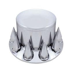 UP10275-Dome Rear Axle Cover With 33mm Spike Thread-On Nut Covers - Chrome