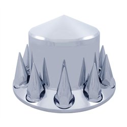 UP10278-Pointed Rear Axle Cover With 33mm Spike Thread-On Nut Covers - Chrome