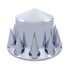 UP10278-Pointed Rear Axle Cover With 33mm Spike Thread-On Nut Covers - Chrome