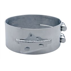 UP10285-8" Stainless Butt Joint Exhaust Clamp - Angled Bracket