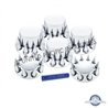 UP10307-Dome Axle Cover Combo Kit With 33mm Spike Thread-On Nut Covers & Nut Cover Tool - Chrome