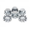 UP10317-Dome Axle Cover Combo Kit With 33mm Cylinder Thread-On Nut Covers - Chrome
