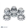 UP10318-Pointed Axle Cover Combo Kit With 33mm Cylinder Thread-On Nut Covers - Chrome