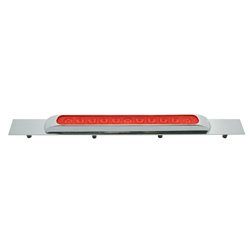 UP10392-Chrome Top Mud Flap Plate With 11 LED 17" Light Bar & Bezel - Red LED/Red Lens (Each)