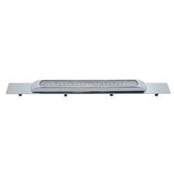 UP10393-Chrome Top Mud Flap Plate With 11 LED 17" Light Bar & Bezel - Amber LED/Clear Lens (Each)