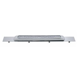 UP10394-Chrome Top Mud Flap Plate With 11 LED 17" Light Bar & Bezel - Red LED/Clear Lens (Each)
