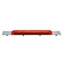 UP10396-Chrome Top Mud Flap Plate With 11 LED 17" Light Bar - Red LED/Red Lens (Each)