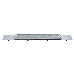 UP10397-Chrome Top Mud Flap Plate With 11 LED 17" Light Bar - Amber LED/Clear Lens (Each)