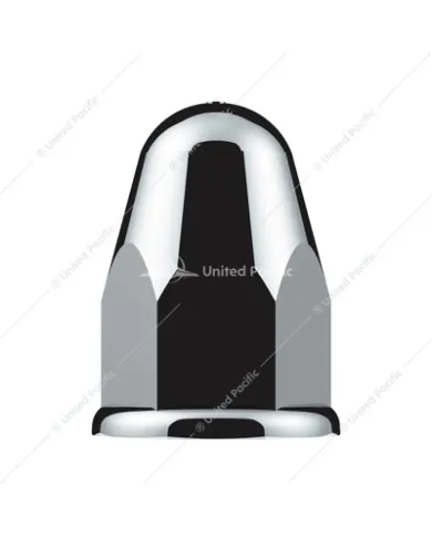 UP10046B-1-1/2" X 2-3/4" Chrome Plastic Slotted Bullet Nut Cover With Flange - Push-On (Bulk)