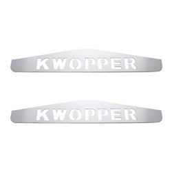UP10435P-4" X 24" Chrome Kwopper Bottom Mud Flap Plate - Welded Stud (Card of 2)