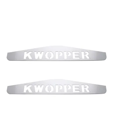 UP10435P-4" X 24" Chrome Kwopper Bottom Mud Flap Plate - Welded Stud (Card of 2)
