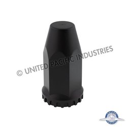 UP10551B-33mm X 4" Matte Black Tall Nut Cover With Flange - Thread-On (Bulk)
