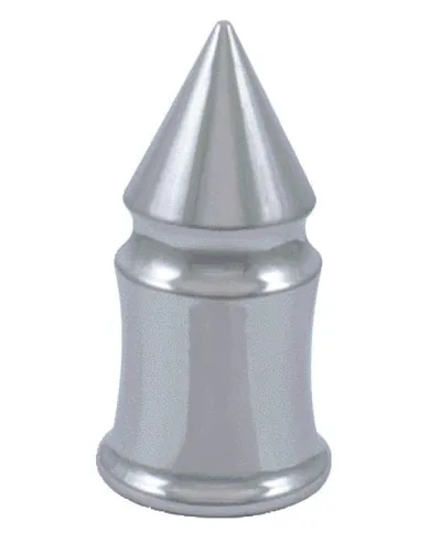 UP10553B-33mm X 4-3/8" Chrome Plastic V-Spike Nut Cover - Thread-On (Bulk)