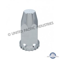 UP10572B-33mm X 4" Chrome Plastic Extra Tall Nut Cover With Flange - Thread-On (Bulk)