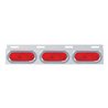 UP10658-Stainless Top Mud Flap Plate With 3 Oval Lights & Visor - Red Lens (Each)