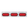 UP10659-Stainless Top Mud Flap Plate With 3 Oval Lights & Grommet - Red Lens (Each)