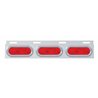 UP10709-Stainless Top Mud Flap Plate With 3 Oval Lights & Bezel - Red Lens (Each)