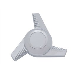UP10720-Chrome Plastic 3 Bar Left Swing Hubcap Spinner Only