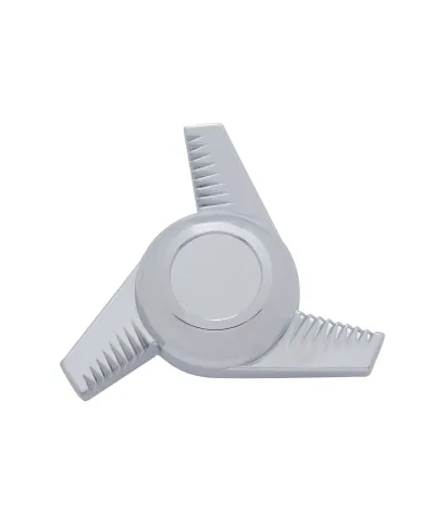 UP10720-Chrome Plastic 3 Bar Left Swing Hubcap Spinner Only