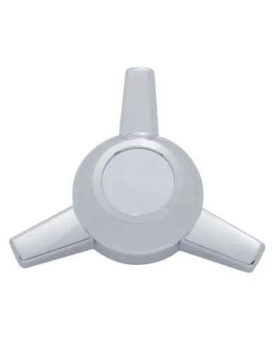 UP10723-Chrome Plastic 3 Bar Straight Hubcap Spinner Only