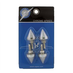 UP10878-Chrome Spike License Plate Fastener (4-Pack)