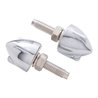 UP10887-Chrome 3-Wing Bullet Style License Plate Fasteners (4-Pack)