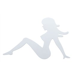 UP10902-6-1/2" X 9" Chrome Sitting Lady Cutout - Facing Left