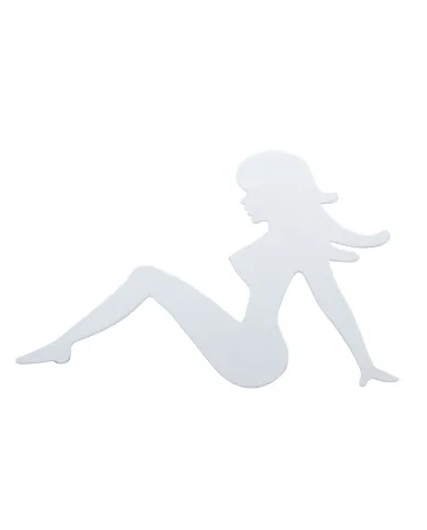 UP10902-6-1/2" X 9" Chrome Sitting Lady Cutout - Facing Left