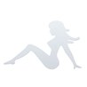 UP10902-6-1/2" X 9" Chrome Sitting Lady Cutout - Facing Left