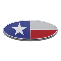 UP10934-Chrome Oval Emblem - Texas Flag