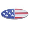 UP10945-Chrome Die Cast Oval Emblem - USA Flag